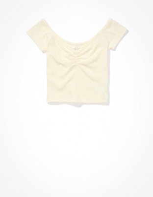 T-shirt court cintré à épaules dénudées AE