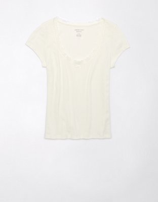 Hollister Hollister Lace Trim Baby Tee 19.95