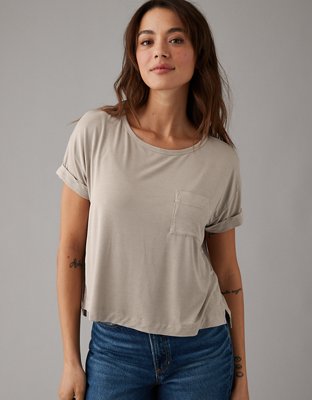 AE Soft & Sexy Oversized Short-Sleeve Pocket T-Shirt