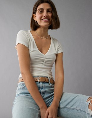 AE Soft & Sexy Cinch-Front T-Shirt