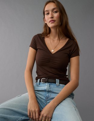 AE Soft & Sexy Cinch-Front T-Shirt