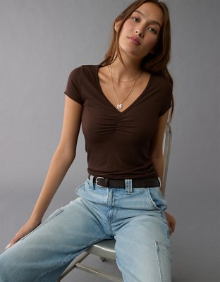 AE Soft & Sexy Cinch-Front T-Shirt