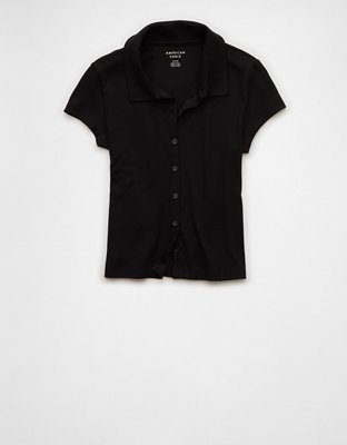 AE Collared Button Front Polo T-Shirt