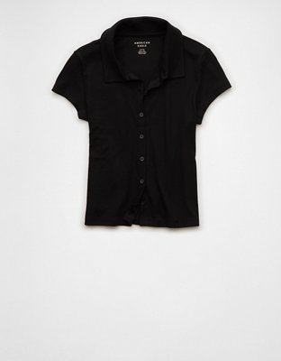 Женские футболки American Eagle AE Collared Button-Up T-Shirt — фото 3