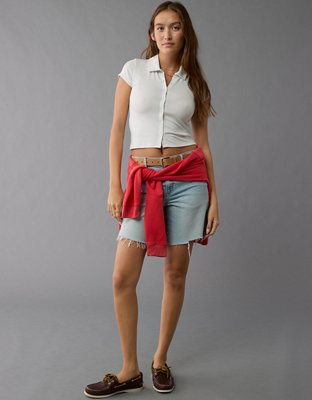 AE T-shirt con Botones y Cuello