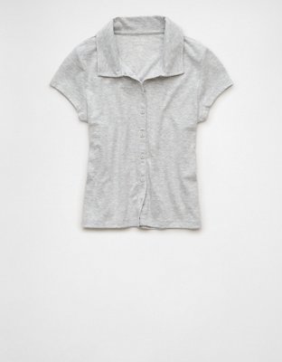 AE Collared Button-Up T-Shirt