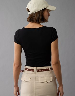 Женские футболки American Eagle AE Henley T-Shirt Bodysuit — фото 4