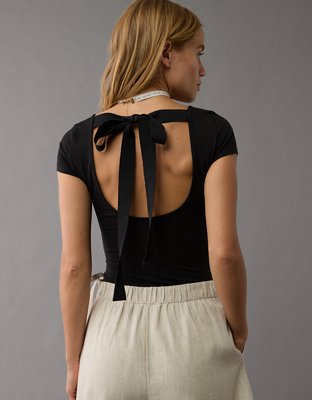 AE Bow-Back Short-Sleeve Bodysuit