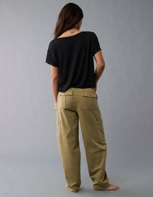 AE Soft & Sexy V-Neck Cropped Waffle T-Shirt