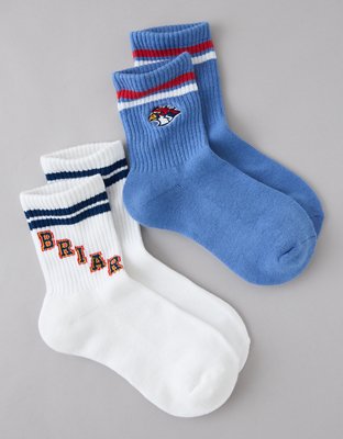 AE x Off-Campus Cropped Crew Socks | American Eagle