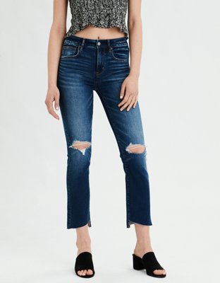 high waisted crop jeans womens