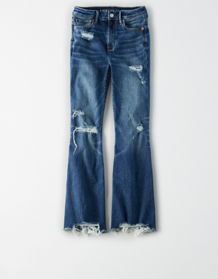 Super High-Waisted Crop Flare Jean