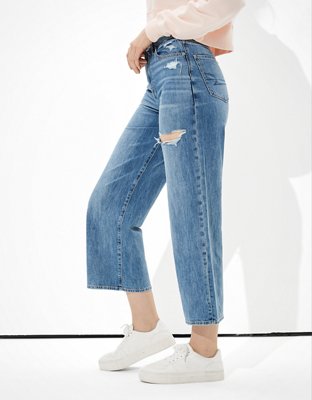 Женские джинсы American Eagle AE Ripped Wide Leg Crop Jean — фото 5