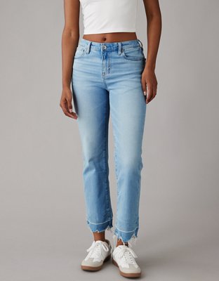 Slim cropped jeans in blue denim stretch