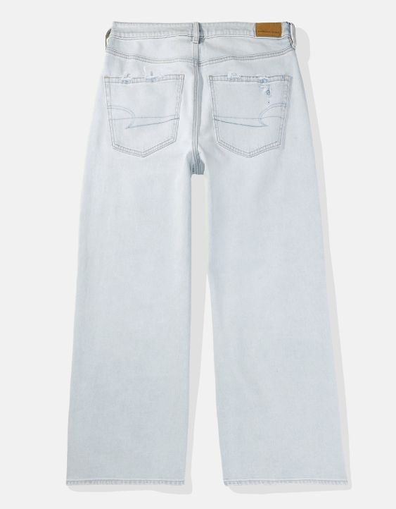 AE Strigid Super High-Waisted Baggy Wide-Leg Ripped Cropped Jean