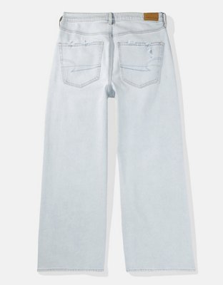 AE Strigid Super High-Waisted Baggy Wide-Leg Ripped Cropped Jean