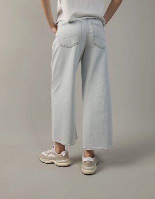 AE Strigid Super High-Waisted Baggy Wide-Leg Ripped Cropped Jean