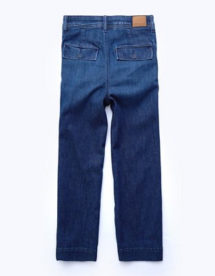 AE Wide-Leg Crop Jean Stretch Holgado Cintura Super Alta con Rasgados