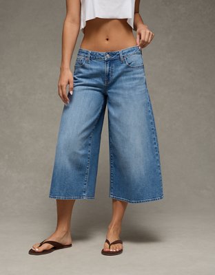 AE Dreamy Drape Stretch Low-Rise Culotte Jean