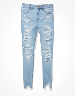 Женские джинсы American Eagle AE Ne(x)t Level Patched High-Waisted Jegging Crop — фото 3