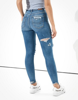 Женские джинсы American Eagle AE Ne(x)t Level Patched Highest Waist Jegging Crop — фото 2