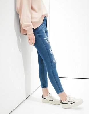 Женские джинсы American Eagle AE Dream Patched High-Waisted Jegging Crop — фото 4