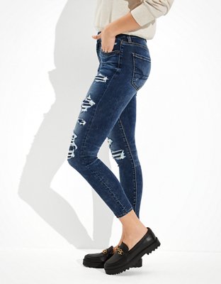 Женские джинсы American Eagle AE Forever Soft Patched High-Waisted Jegging Crop — фото 4