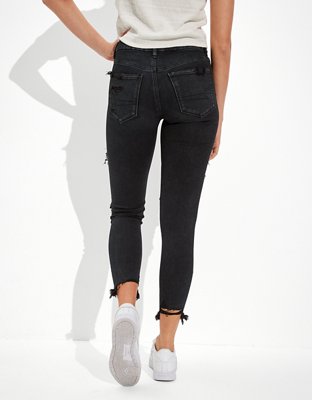 Женские джинсы American Eagle AE Forever Soft Ripped High-Waisted Jegging Crop — фото 2