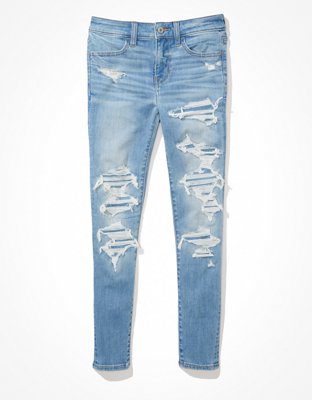 Женские джинсы American Eagle AE Ne(x)t Level Ripped Low-Rise Jegging Crop — фото 3