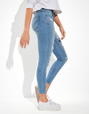 Женские джинсы American Eagle AE Ne(x)t Level Ripped Low-Rise Jegging Crop — фото 4