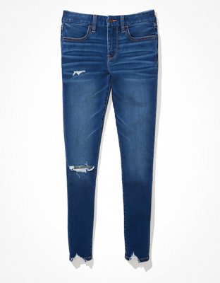 Женские джинсы American Eagle AE Forever Soft Ripped Low-Rise Jegging Crop — фото 3