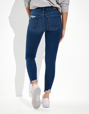 Женские джинсы American Eagle AE Forever Soft Ripped Low-Rise Jegging Crop — фото 2