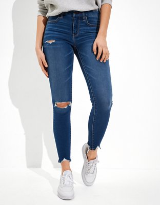 AE Forever Soft Low-Rise Jegging Crop con rasgados