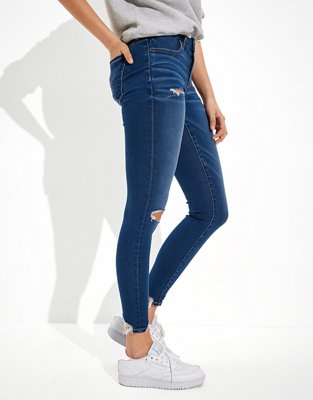 Женские джинсы American Eagle AE Forever Soft Ripped Low-Rise Jegging Crop — фото 4