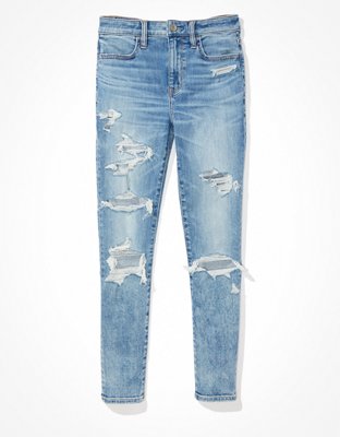 Женские джинсы American Eagle AE Next Level Ripped High-Waisted Jegging Crop — фото 3