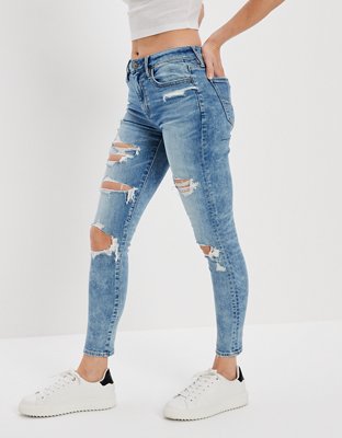 Женские джинсы American Eagle AE Next Level Ripped High-Waisted Jegging Crop — фото 4
