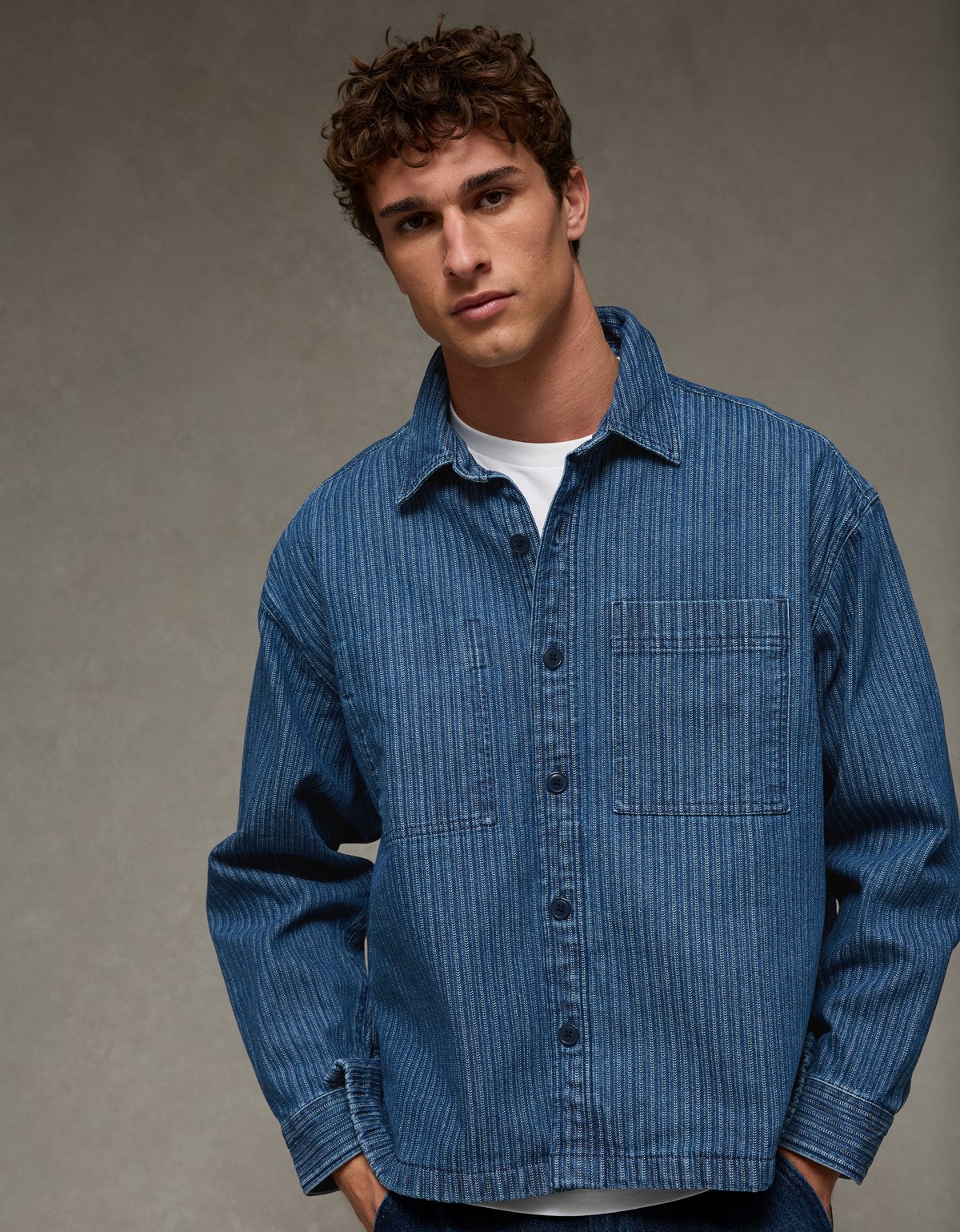 AE Herringbone Shacket - image 2