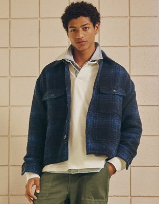 AE Boxy Fit Wool-Blend Shacket