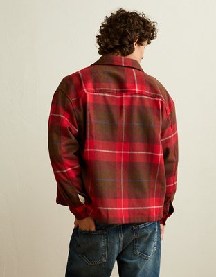 Мужские куртки American Eagle AE Boxy Fit Shacket, цвет: Меланжевый коричневый — фото 3