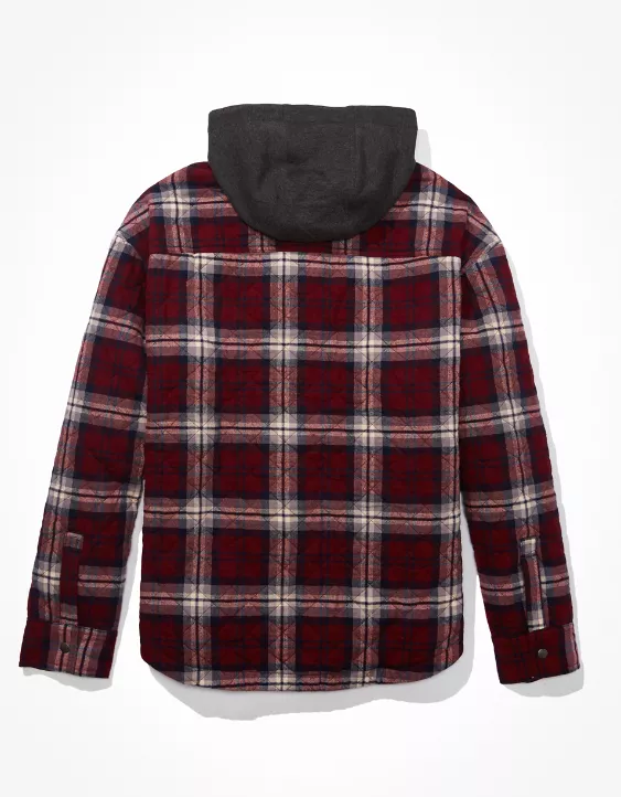 AE Super Soft Hooded Flannel Shacket