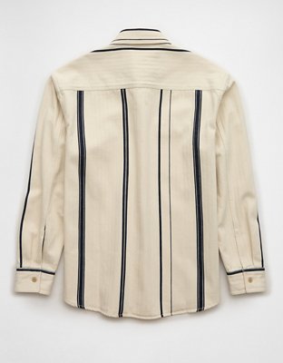 Мужские топы American Eagle AE Striped Overshirt — фото 4