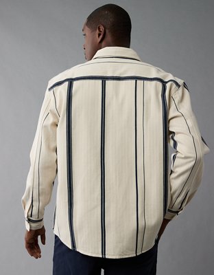 Мужские топы American Eagle AE Striped Overshirt — фото 2
