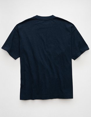 aeae ドット PK Tシャツ ネイビー AE Laidback Luxe Heavyweight Oversized T-Shirt | American Eagle