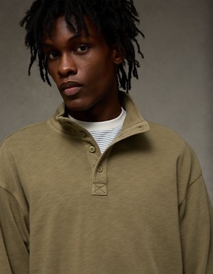 AE Boxy Long-Sleeve Mock Neck Shirt