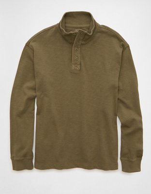 AE Boxy Long-Sleeve Mock Neck Shirt