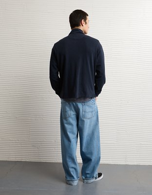 AE Boxy Long-Sleeve Mock Neck Shirt