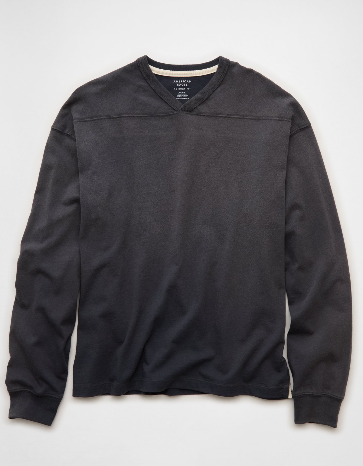 AE Boxy Long-Sleeve V-Neck T-Shirt - image 3