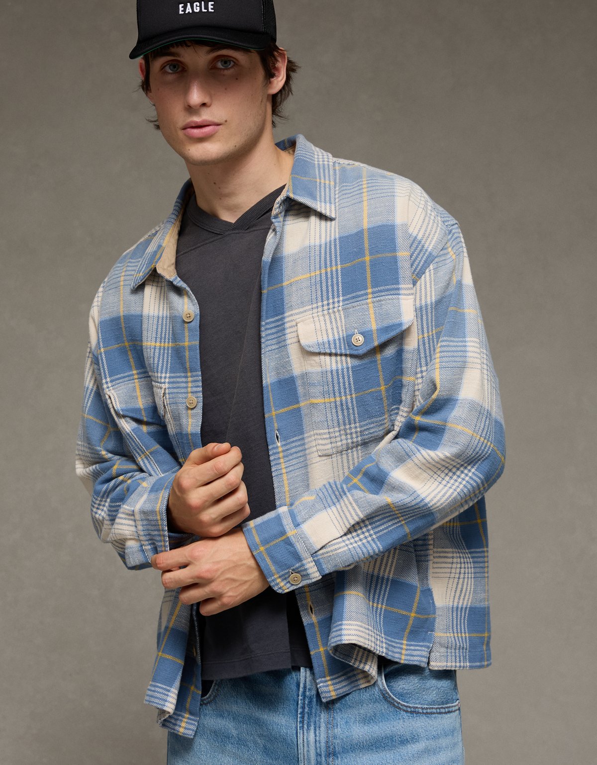 AE Boxy Long-Sleeve V-Neck T-Shirt - image 5