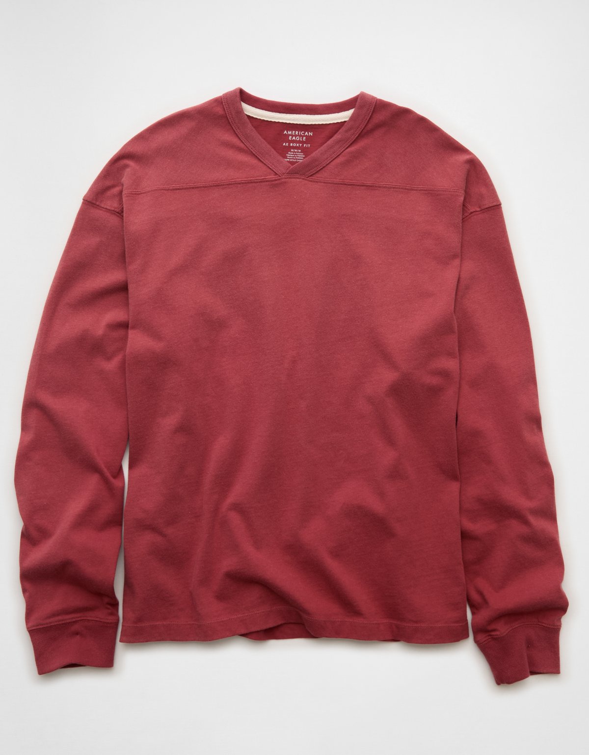 AE Boxy Long-Sleeve V-Neck T-Shirt - image 3