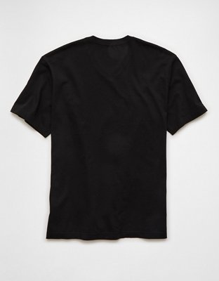 Мужская футболка American Eagle AE Standard Fit Lived-In V-Neck, цвет: Чёрный — фото 4